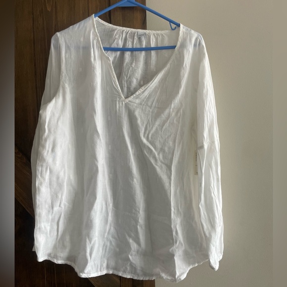 Old Navy White Relaxed Long Sleeve Blouse - Picture 7 of 12